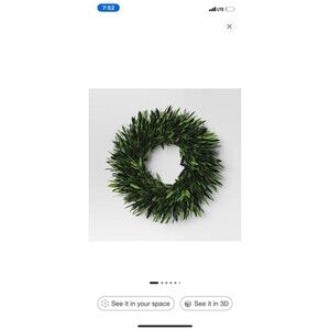 Preserved Olive Leaf Wreath by Threshold  NEW in Box (R4)